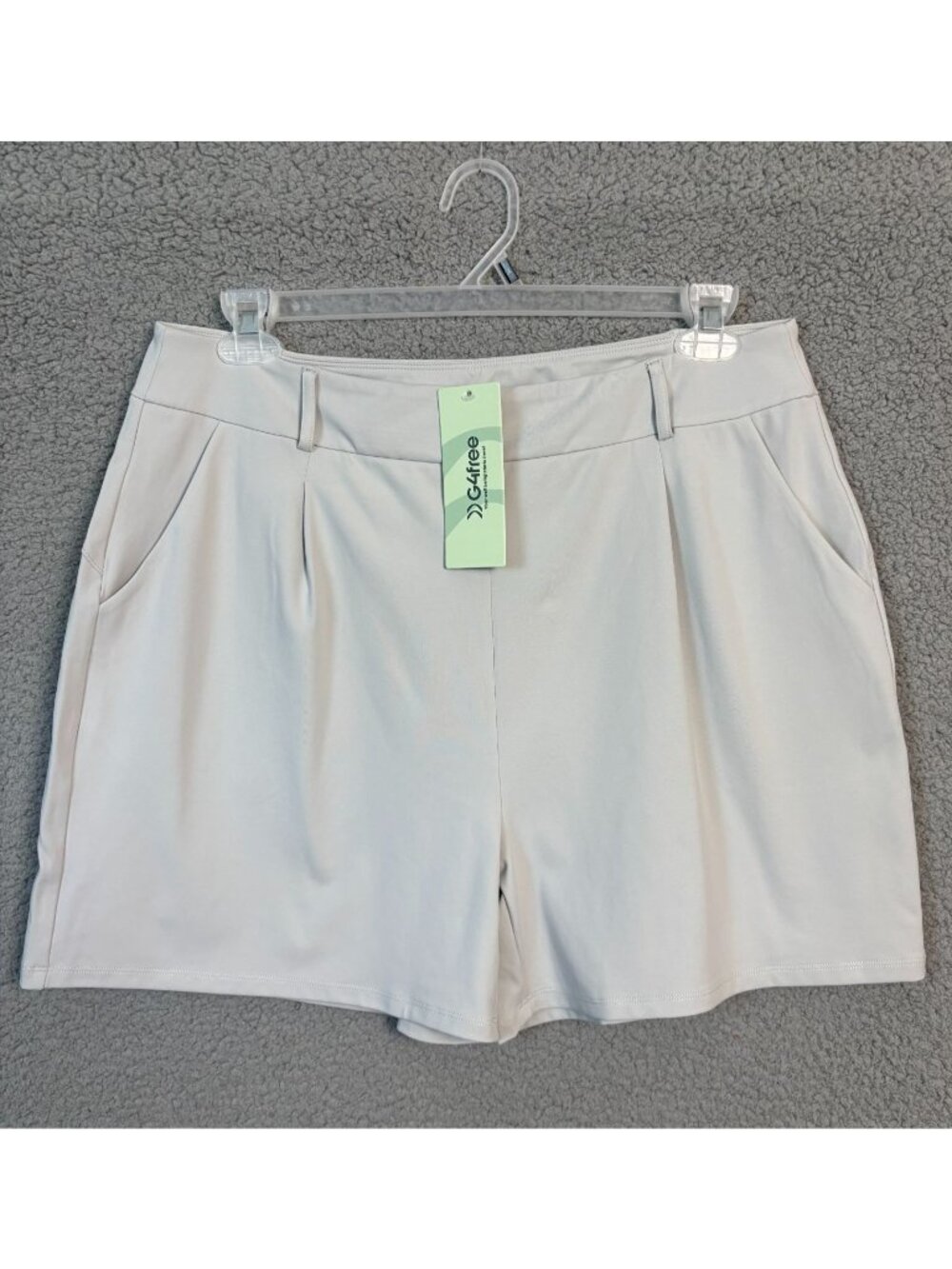G4Free Women's Dressy Casual Shorts -High Waisted Pockets - Grey Size XXL NWT's.